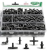 Aienxn 220PCS 1/4" Drip Irrigation Kit Barbed Connectors, Straight Barb, Tee, Single Barb, End Pl...