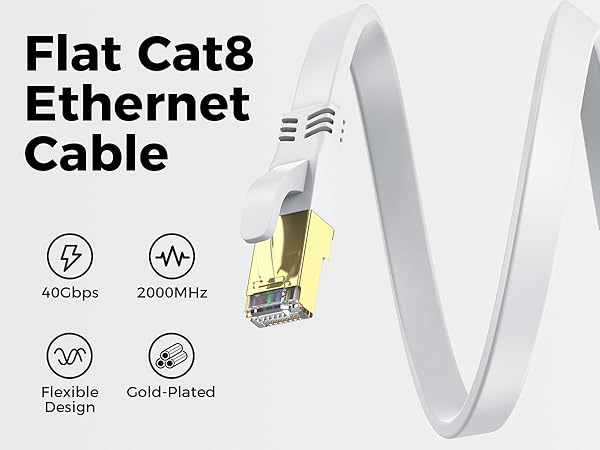 Flat Cat8 Ethernet Cable