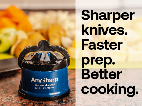 AnySharp EDITIONS Hands Free Knife Sharpener Easy to Use Sharpening Tool