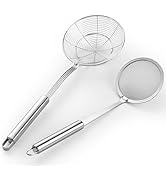 5.3 Inch Spider Strainer With Mesh Fatsoff Soup Scoop,Slotted Spoon For Cooking,Fat Skimmer Spoon...