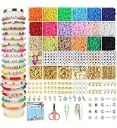 Redtwo 5100 Clay Beads Bracelet Making Kit, Flat Preppy Beads for Friendship Jewelry Making,Polym...