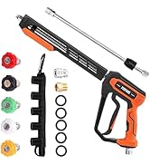 FIXFANS Pressure Washer Gun Kit, 4000PSI Power Washer Handle Gun with Replacement Wand Extension,...