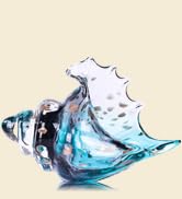 XMGZQ Hand Blown Glass Conch Statue,Sea Glass Art Figurine, Coastal Home Decor with Sea Shells, L...
