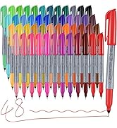 Affisure Permanent Markers, Ultra Fine Point Markers Set,48 Assorted Colors Work on Wood, Plastic...