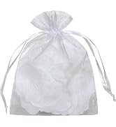 YunKo 50pcs Organza Bags 6x9 Inches Drawstring Jewelry Gift Mesh Bags Fruit Protection Bags White...