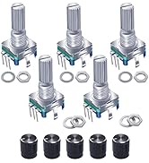 Taiss 5PCS Rotary Encoder Switch Push Button EC11 360 Degree 5 Pins 20 Detents Points Digital Pot...