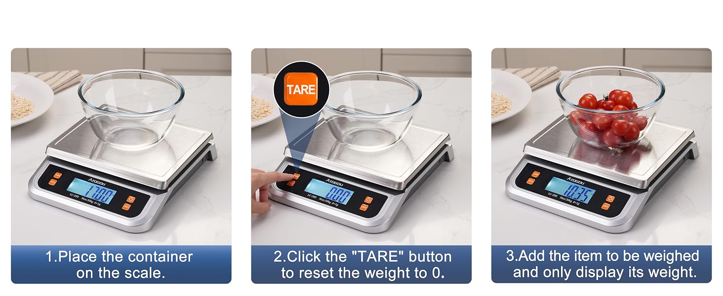 ATOGOU 66lb/30kg Commercial Large Digital Kitchen Scale
