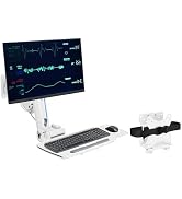 MED2H Heavy Duty Medical Wall Mount Workstation with Folding Keyboard Tray and Sliding Mouse Pad ...