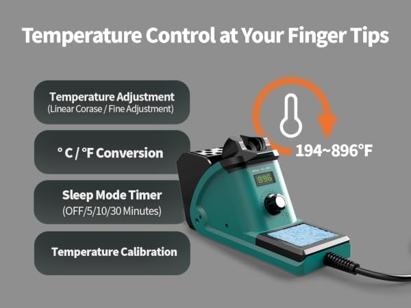 926-III soldering station, temperature adjustment range of 194~896°F, temperature calibration