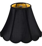 GOSO Scalloped Lamp Shades Set of 1 Medium Black Replac, Braids with Petal Edges,6×13×9.8 Inch Sp...