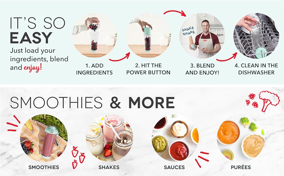 Dash Blender, USB, Portable