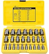 Topec 25Pcs Screw Extractor Set, Hex Head Multi-Spline Easy Out Bolt Extractor Set, Premium High ...