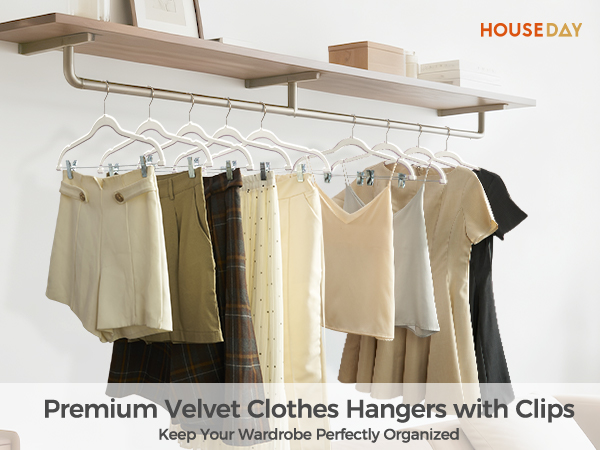Ivory velvet pant hangers with clips