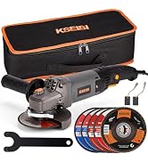 KSEIBI 711943K Angle Grinder, 4-1/2 Inch with Long Handle, 950W 8A Powerful Motor, 11000RPM, 7/8"...