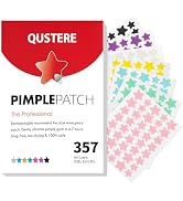 QUSTERE Pimple Patches for Face, Hydrocolloid Acne Patches, Cute Star Zit Covers, Colorful Spot S...