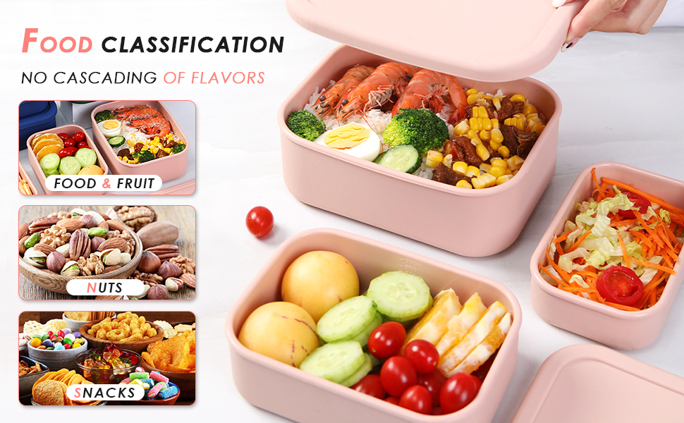 Silicone food storage containers lunch box boxes container with lids set