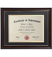 ELSKER&HOME 8.5x11 Diploma Frames with Mat,Classic Cherry Wood,8.5x11 Inch With Mat or 11x14 Inch...