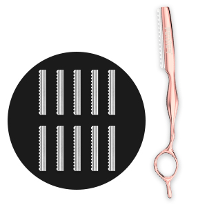 rose gold hair styling razor
