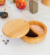 Totally Bamboo Salt Keeper Duet salt cellar storing salt and pepper