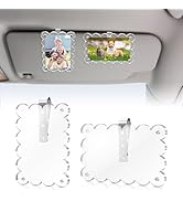 FDKYOEK 2 PCS Scalloped Car Photo Holder, 3.15 x 4.72 in Acrylic Car Picture Holder, Clear Photo ...