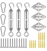 Fixing Accessories for Triangle Sun Shade Sail - Retractable 6'' to 8'', 304 Heavy Duty Stainless...