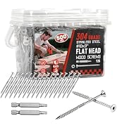 #10x3 Inch 304 Stainless Steel Deck Screws 500 PCS - Corrosion-Resistant Outdoor Wood Fasteners f...
