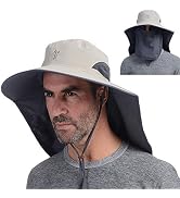 USHAKE Outdoor Wide Brim Fishing Hat Sun hat with Neck Flap