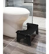 Bamboo Toilet Stool, 7" Toilet Stool Squat Adult, Non-Slip Poop Stool for Bathroom, Portable Squa...