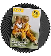 YixangDD 50 Pcs Magnetic picture frames for refrigerator 4x6Inch-Magnetic photo frames,Black