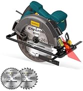 Enventor Circular Saw Corded, 11A Electric Circular Saws 7-1/4-Inch with Laser Guide, 2 Blade Saw...
