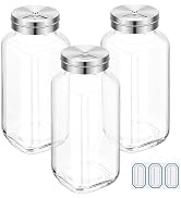 Segarty 8oz Spice Bottles with Stainless Steel Shaker Lids Adjustable, 3 Pack 240ml Square Spice ...