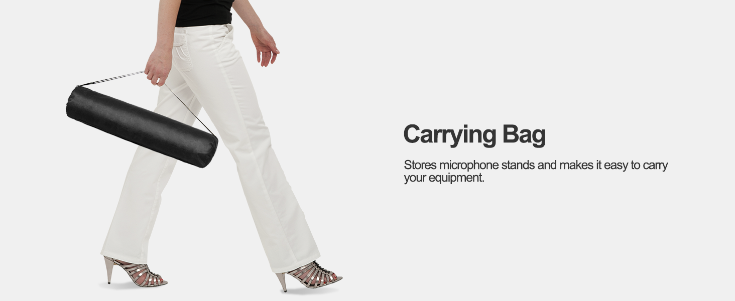 Both for storage mic stand, and easy to carry equipment