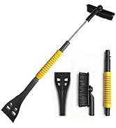 Ice Scraper and Snow Brush for Car, Lightweight 7" Brush Head & 33.5" Extendable Handle for Quick...