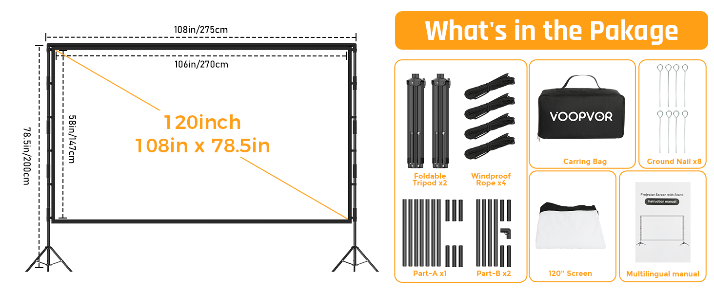120 inch Portable Projector Screen