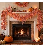 RAINFLOW 5.9Ft Artificial Ferns Garland - Lifelike Lush Fall Boston Fern Garland for Mantle, Fake...