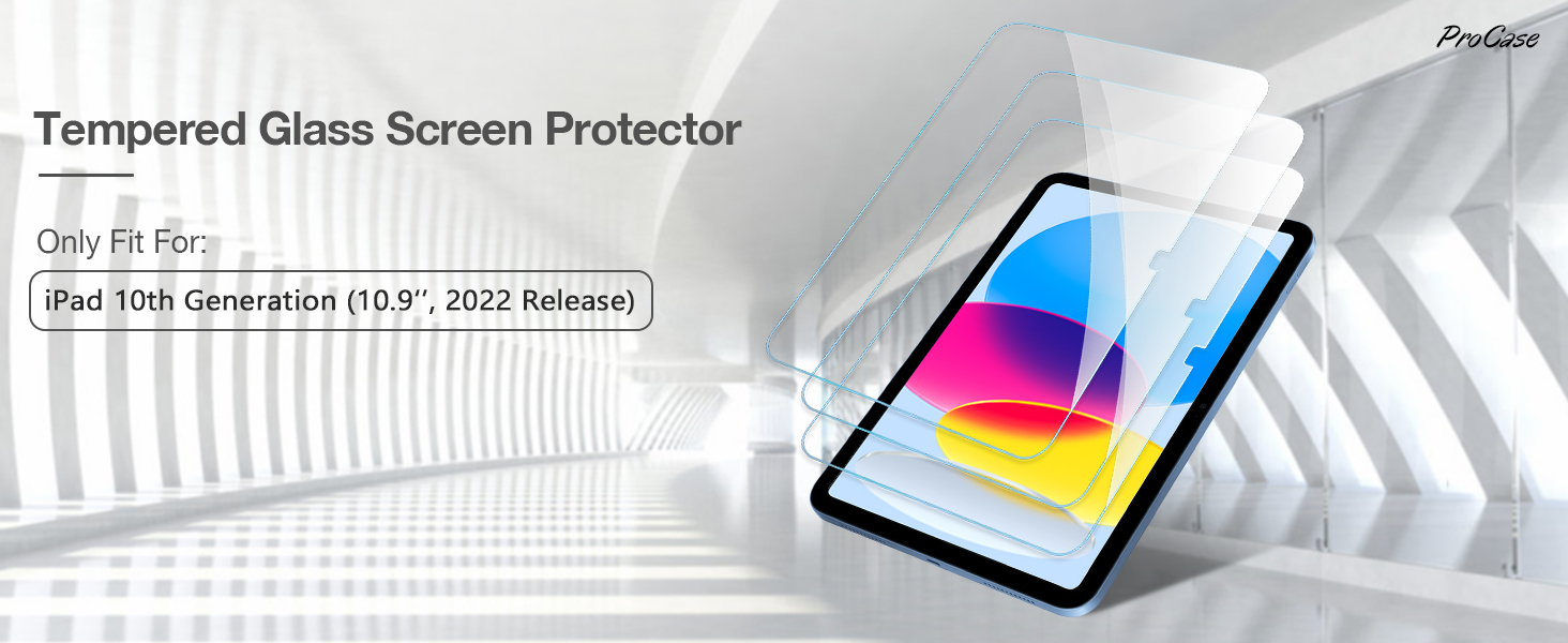 3 Pack iPad 10.9 10th Generation 2022 Screen Protector A2696/A2757/A2777