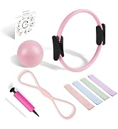 Pilates Kit, Pilates Essentials Kit for Women, 15” Pilates Ring and Ball Set with Resistance Band...