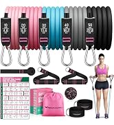 RENRANRING Resistance Bands for Working Out, 150LBS Exercise Bands, Workout Bands, Resistance Ban...