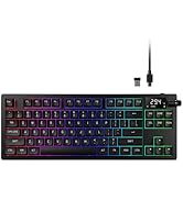 GAMDIAS Hermes M7 Gasket Gaming Keyboard, 80% Hot-Swappable Linear Switches w/RGB Backlit&Knob, 3...