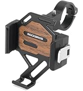 ROCKBROS Bike Phone Holder, Quick Release Aluminum Alloy Bike Phone Mount, 360 Rotatable, Univers...