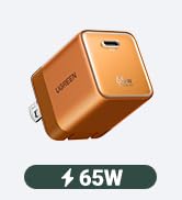 UGREEN Nexode Air 65W USB C Charger, Foldable Mini Charger Block Fast Charging with USB C Cable, ...