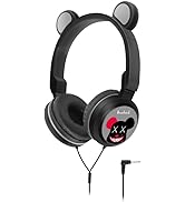 ROCKSOCKI Kids Wired Headphone for Electronic Drum Set. Foldable and Adjustable, Bear Ear Design ...