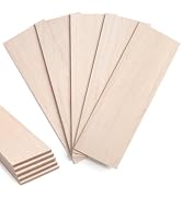 Balsa Wood Sheets 1/4" Thin, 12" x 4" Wood Planks for Crafts, 5 PCS Wooden Boards, Unfinished Woo...