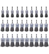 Rocaris 30 Pack Carbon Steel Wire Wheel Brush with 1/4-Inch Hex Shank, Pen Brush, for Rust Remova...