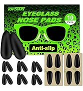 10-Pack Anti-Slip Silicone Nose Pads for Glasses - 1.6mm Ultra-Thin Replacement Nose Pads, Secure...