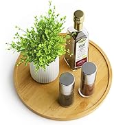 Homerays Lazy Susan Organizer 10 Inch Non-Skid Bamboo Lazy Susan for Kitchen Rotating Spice Rack ...