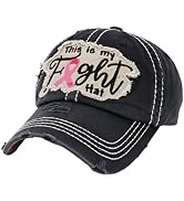 Pink Ribbon Breast Cancer Awareness Fight Hope Vintage Baseball Cap Hat Women Cotton Adjustable