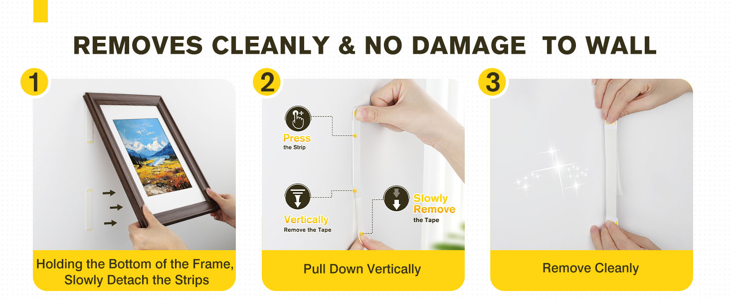 EMITEVER Picture Hanging Strips Heavy Duty, Damage Free Hanging Picture Hangers for Walls