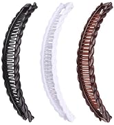3 Pack Banana Hair Clips Set (Black/White/Brown), Claws Hair Grips Hair Accessories, Vintage-Styl...