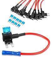 Nilight Fuse Holder Add-a-circuit Fuse TAP Adapter Mini ATM APM Blade Fuse Holder-10 Pack , 2 yea...